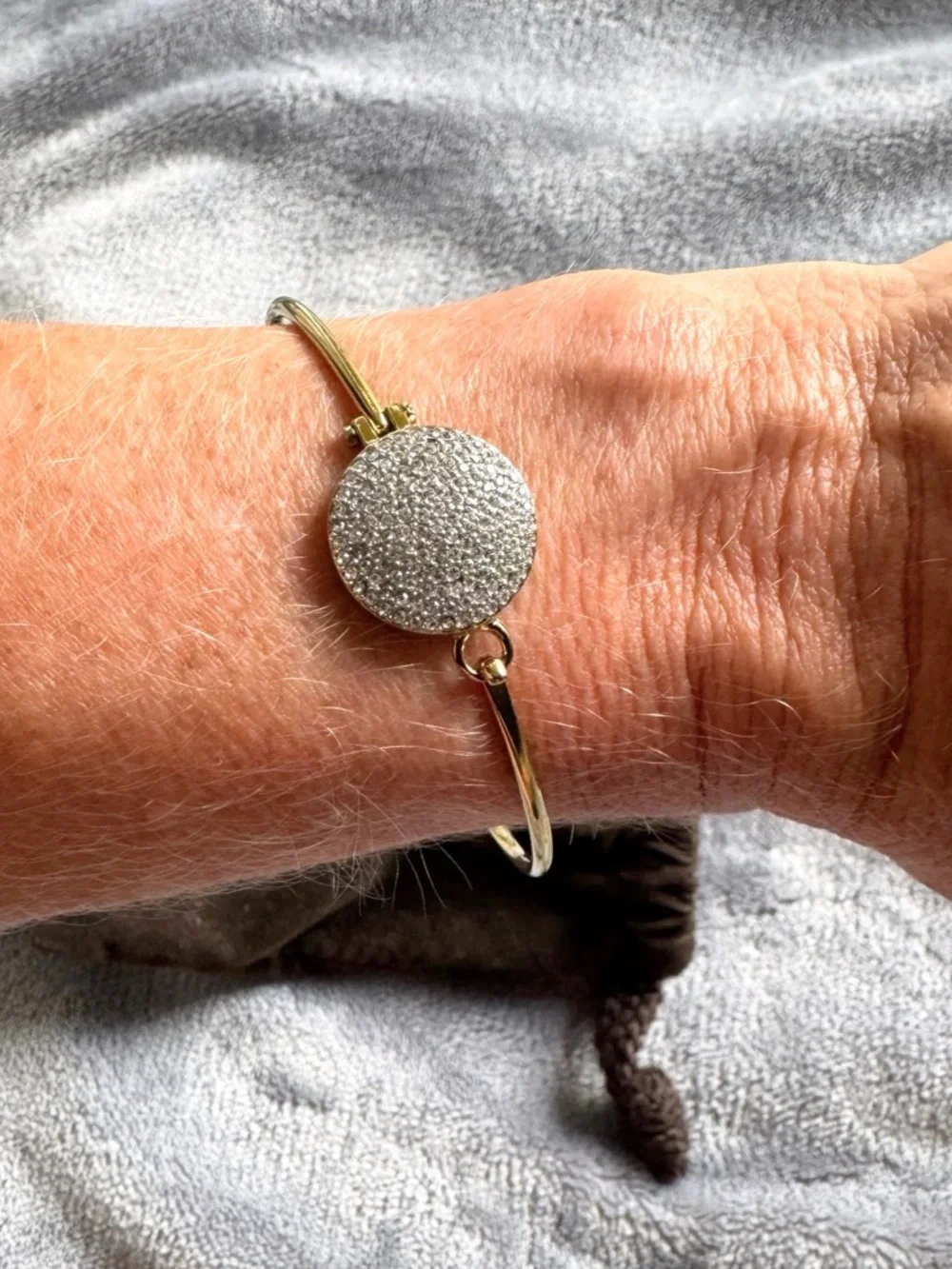 Michael Kors Gold-Tone Pavé Circle Bangle Bracelet - Sparkling Crystal Accent